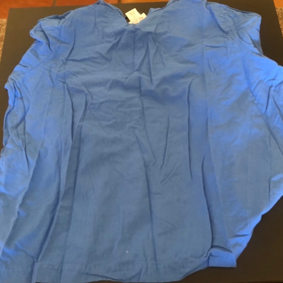 Blue Lace Up 3/4 Rolled Sleeve Top - Picture 12 of 13